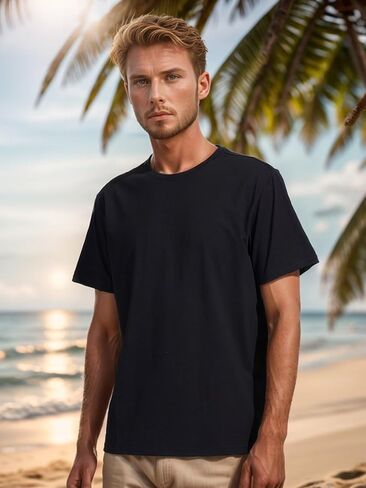 Men's Casual Crew Neck T-Shirts, Soft Breathable Cotton Blend Short Sleeve Tees for Daily Wear, Gym, Sports in Saudi Arabia