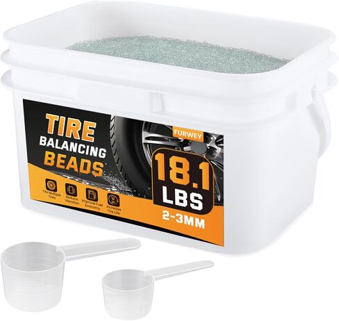 Tire Balancing Beads 18.1 lb (8.21 kg) Bulk Tub Bagged Bucket and Scoop,Tire Balance Beads for Truck/Trailer/Off-Road/Heavy-Duty Tires in Kuwait