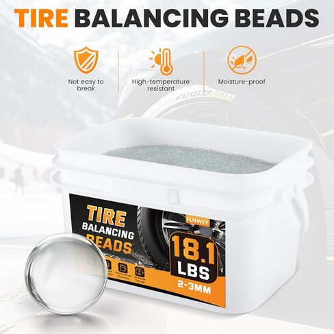 Tire Balancing Beads 18.1 lb (8.21 kg) Bulk Tub Bagged Bucket and Scoop,Tire Balance Beads for Truck/Trailer/Off-Road/Heavy-Duty Tires in Kuwait