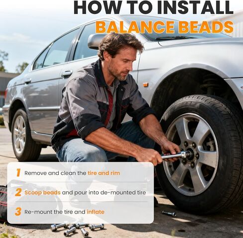 Tire Balancing Beads 18.1 lb (8.21 kg) Bulk Tub Bagged Bucket and Scoop,Tire Balance Beads for Truck/Trailer/Off-Road/Heavy-Duty Tires in Kuwait