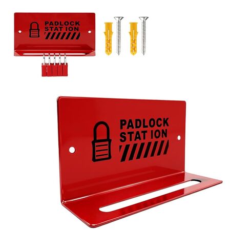 محطة قفل Tagout، محطة تخزين مثبتة على الحائط وقفل علامة يمكن أن تستوعب ما يصل إلى 5 أقفال، محطة قفل Loto حمراء فولاذية للقفل/أقفال الأمان in Kuwait