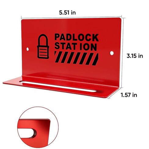 محطة قفل Tagout، محطة تخزين مثبتة على الحائط وقفل علامة يمكن أن تستوعب ما يصل إلى 5 أقفال، محطة قفل Loto حمراء فولاذية للقفل/أقفال الأمان in Kuwait