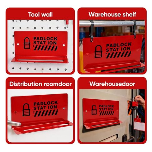 محطة قفل Tagout، محطة تخزين مثبتة على الحائط وقفل علامة يمكن أن تستوعب ما يصل إلى 5 أقفال، محطة قفل Loto حمراء فولاذية للقفل/أقفال الأمان in Kuwait