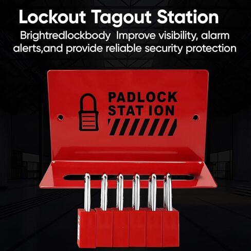 محطة قفل Tagout، محطة تخزين مثبتة على الحائط وقفل علامة يمكن أن تستوعب ما يصل إلى 5 أقفال، محطة قفل Loto حمراء فولاذية للقفل/أقفال الأمان in Kuwait