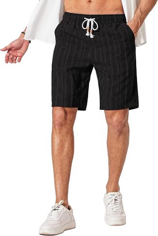 COOFANDY Mens Casual Shorts 9" Summer Beach Shorts Drawstring Elastic Waist Shorts with Pockets in Saudi Arabia