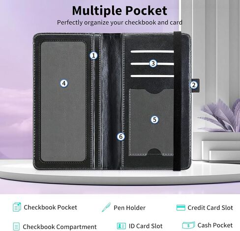 Leather Checkbook Cover for Men Women Personal Checkbook Holder RFID Blocking Check Book Holder Cover for Duplicate Checks,with A Pen,Green Wood Sunflower in Saudi Arabia