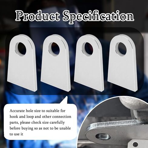 4PCS 1/2" Hole & 1/4" Thick Weld on Tabs,Heavy Duty Steel Gussets Weld on Shackle Mount,Universal Welds on Shock Mounts Car Accessories for Trailer Hitch,Suspension Bracket in Saudi Arabia
