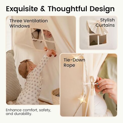 خيمة تايني لاند تيبي للأطفال في الأماكن المغلقة، قماش للأطفال الصغار - بنات وأولاد، قابلة للغسل تيبي بوهو قابلة للعب in Kuwait