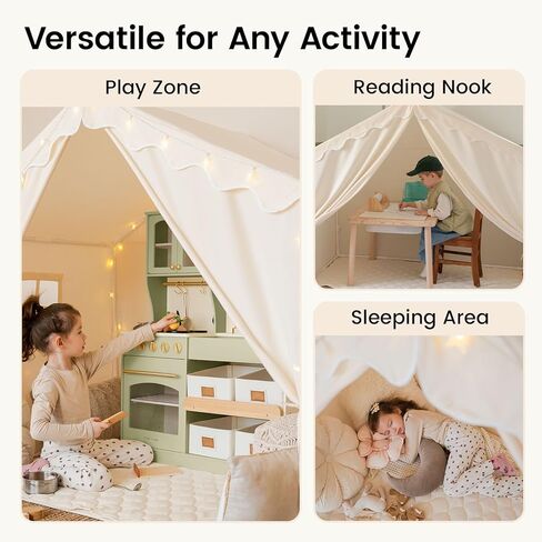 خيمة تايني لاند تيبي للأطفال في الأماكن المغلقة، قماش للأطفال الصغار - بنات وأولاد، قابلة للغسل تيبي بوهو قابلة للعب in Kuwait