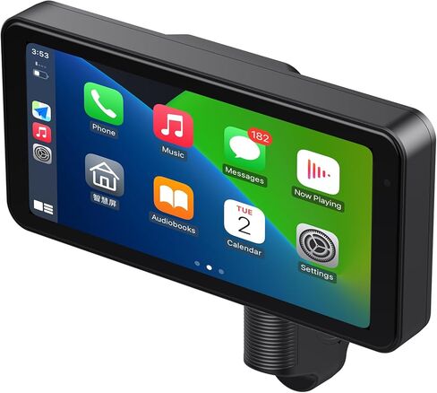 شاشة ملاحة GPS للدراجات النارية مع كاميرا أمامية وخلفية بدقة 1080 بكسل مع Carplay وAndroid Auto 6.25 بوصة IP67 مقاومة للماء تعمل باللمس ومستقبل صوت بلوتوث يدعم تسجيل حلقة واي فاي وتتبع نظام تحديد المواقع العالمي (GPS) in Kuwait