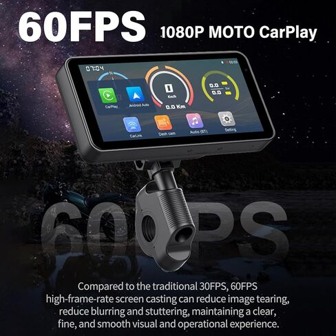 شاشة ملاحة GPS للدراجات النارية مع كاميرا أمامية وخلفية بدقة 1080 بكسل مع Carplay وAndroid Auto 6.25 بوصة IP67 مقاومة للماء تعمل باللمس ومستقبل صوت بلوتوث يدعم تسجيل حلقة واي فاي وتتبع نظام تحديد المواقع العالمي (GPS) in Kuwait