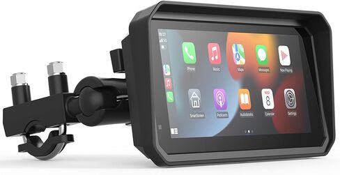 شاشة ملاحة GPS للدراجات النارية مع كاميرا داش كام أمامية وخلفية عالية الوضوح 1080 بكسل مع Carplay وAndroid Auto 5.99 بوصة IP67 مقاومة للماء تعمل باللمس بلوتوث ومستقبل الصوت يدعم تسجيل الحلقة in Kuwait