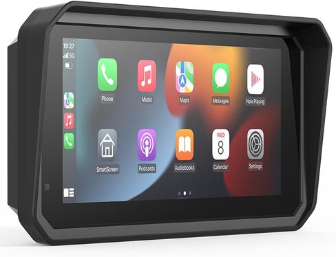 شاشة ملاحة GPS للدراجات النارية مع كاميرا داش كام أمامية وخلفية عالية الوضوح 1080 بكسل مع Carplay وAndroid Auto 5.99 بوصة IP67 مقاومة للماء تعمل باللمس بلوتوث ومستقبل الصوت يدعم تسجيل الحلقة in Kuwait