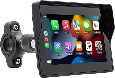 نظام ملاحة GPS Carplay مقاس 5 بوصة للدراجات النارية مع Carplay/Android Auto، مقاومة للماء IP67، شاشة لمس عالية الدقة، سهلة التركيب، تدعم بلوتوث مزدوج، ملاحة، تحكم صوتي in Kuwait