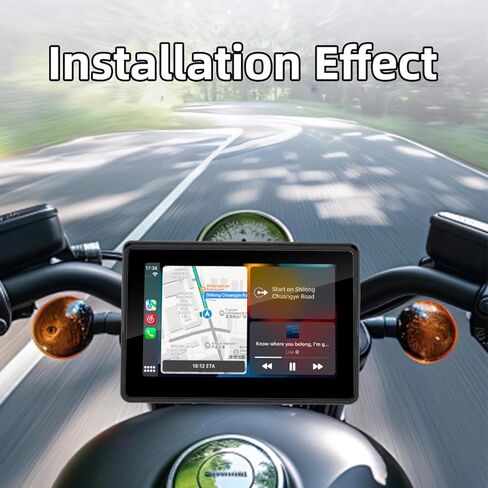 نظام ملاحة GPS Carplay مقاس 5 بوصة للدراجات النارية مع Carplay/Android Auto، مقاومة للماء IP67، شاشة لمس عالية الدقة، سهلة التركيب، تدعم بلوتوث مزدوج، ملاحة، تحكم صوتي in Kuwait
