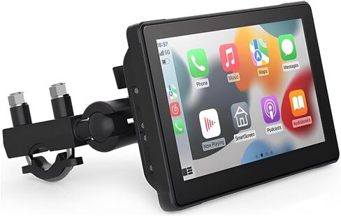 شاشة ملاحة GPS للدراجات النارية مع كاميرا داش بدقة 1080 بكسل أمامية وخلفية مع Carplay 5in IP67 شاشة لمس مقاومة للماء ومستقبل صوت بلوتوث يدعم واي فاي بدون استخدام اليدين ومراقبة ضغط الإطارات in Kuwait