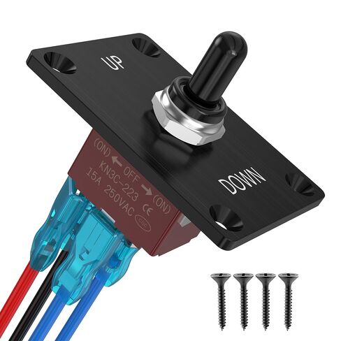 Momentary Toggle Switch, MecRecare 3 Pin SPDT (ON)-Off-(ON) 30A/12VDC 3 Way Heavy Duty Waterproof Toggle Switch with Mounting Panel for Auto Boat Marine in Saudi Arabia