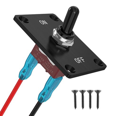Momentary Toggle Switch, MecRecare 3 Pin SPDT (ON)-Off-(ON) 30A/12VDC 3 Way Heavy Duty Waterproof Toggle Switch with Mounting Panel for Auto Boat Marine in Saudi Arabia