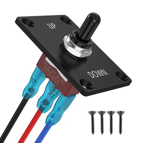 مفتاح تبديل لحظي، MecRecare 3 Pin SPDT (ON)-Off-(ON) 30A/12VDC 3 طرق شديدة التحمل مقاومة للماء مع لوحة تثبيت للقوارب البحرية الآلية in Saudi Arabia