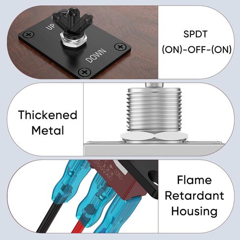 Momentary Toggle Switch, MecRecare 3 Pin SPDT (ON)-Off-(ON) 30A/12VDC 3 Way Heavy Duty Waterproof Toggle Switch with Mounting Panel for Auto Boat Marine in Saudi Arabia