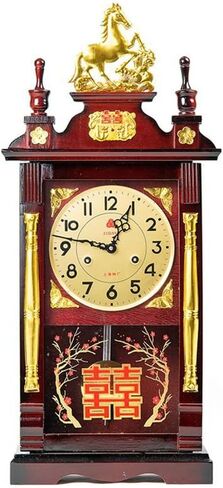 Mechanical Clock Solid Wood Hanging Old Feng Shui Town House String Chain Copper in Saudi Arabia