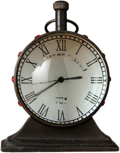 Nostalgia Do Old Retro Big Alarm Clock Metal Copper Spherical Double-Sided Convex Glass Ornaments in Saudi Arabia