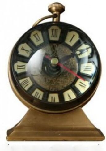 Nostalgia Do Old Retro Big Alarm Clock Metal Copper Spherical Double-Sided Convex Glass Ornaments in Saudi Arabia