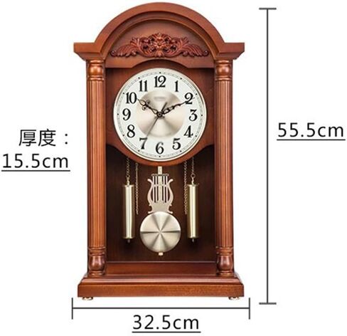 Solid Wooden Clock Home Retro Desktop Silent Time Study Chinese in Saudi Arabia