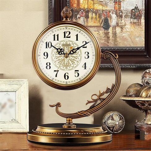 Metal Plated Copper Living Room Seat Clock Quartz Set Desktop Alarm in Saudi Arabia