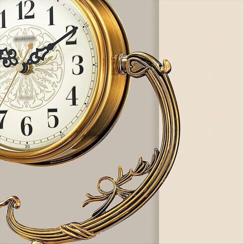 Metal Plated Copper Living Room Seat Clock Quartz Set Desktop Alarm in Saudi Arabia