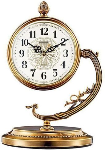 Metal Plated Copper Living Room Seat Clock Quartz Set Desktop Alarm in Saudi Arabia