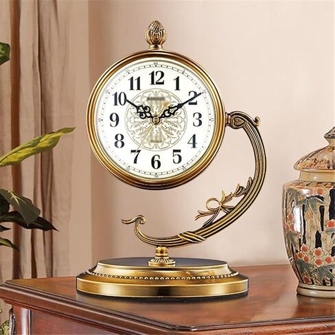 Metal Plated Copper Living Room Seat Clock Quartz Set Desktop Alarm in Saudi Arabia