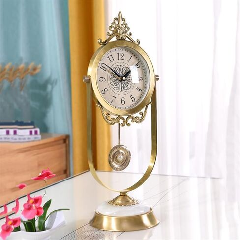 Copper Clock Table Living Room Bedroom Bedside Craft Decoration Ornaments in Saudi Arabia