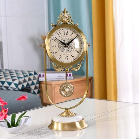 Copper Clock Table Living Room Bedroom Bedside Craft Decoration Ornaments in Saudi Arabia