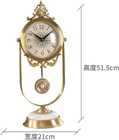 Copper Clock Table Living Room Bedroom Bedside Craft Decoration Ornaments in Saudi Arabia