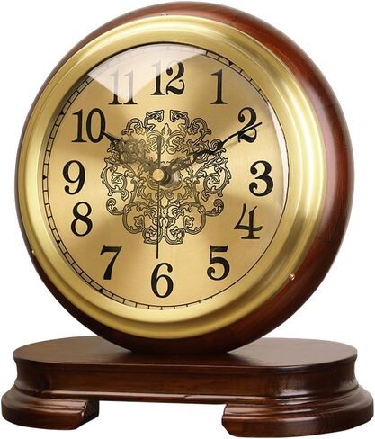 Solid Wood Brass Clock Living Room Retro Bed Old Desktop Pendulum in Saudi Arabia