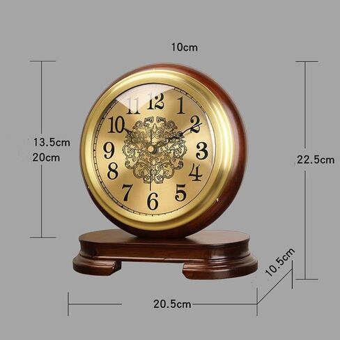 Solid Wood Brass Clock Living Room Retro Bed Old Desktop Pendulum in Saudi Arabia