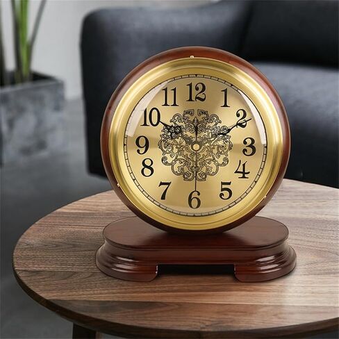 Solid Wood Brass Clock Living Room Retro Bed Old Desktop Pendulum in Saudi Arabia