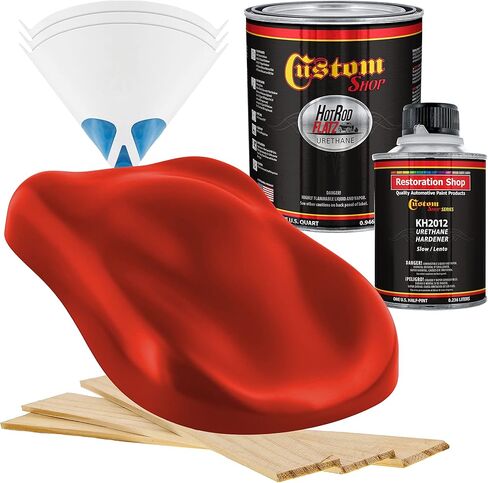 Custom Shop - Reptile Red - Hot Rod Flatz Flat Matte Satin Urethane Auto Paint - Complete Quart Paint Kit - Professional Low Sheen Automotive, Car Truck Coating, 4:1 Mix Ratio in Saudi Arabia