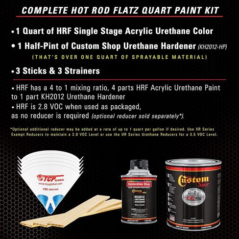 Custom Shop - Reptile Red - Hot Rod Flatz Flat Matte Satin Urethane Auto Paint - Complete Quart Paint Kit - Professional Low Sheen Automotive, Car Truck Coating, 4:1 Mix Ratio in Saudi Arabia