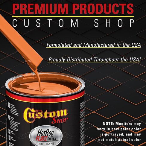 Custom Shop - Sunset Orange - Hot Rod Flatz Flat Matte Satin Urethane Auto Paint - Complete Gallon Paint Kit - Professional Low Sheen Automotive, Car Truck Coating, 4:1 Mix Ratio in Saudi Arabia