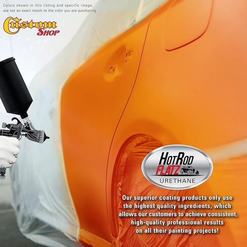 Custom Shop - Sunset Orange - Hot Rod Flatz Flat Matte Satin Urethane Auto Paint - Complete Gallon Paint Kit - Professional Low Sheen Automotive, Car Truck Coating, 4:1 Mix Ratio in Saudi Arabia