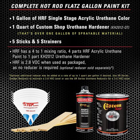متجر مخصص - مينت - طلاء تلقائي من Hot Rod Flatz Flat Matte Satin Urethane - مجموعة طلاء جالون كاملة - سيارات احترافية منخفضة اللمعان، طلاء شاحنات السيارات، نسبة مزيج 4:1 in Saudi Arabia