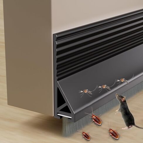 قطعتان من سدادة الباب للجزء السفلي مع فرشاة، ممسحة باب ذاتية اللصق للأبواب الخارجية/الداخلية، شريط إغلاق سفلي للحماية من الحشرات والغبار، 2 بوصة عرض × 39 بوصة طول، أبيض in Kuwait