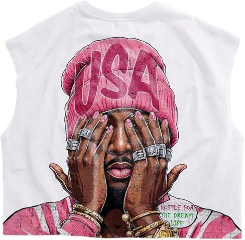 SHENHE Men's Graphic Tank Top Crewneck Sleeveless Y2k Shirt Hip Hop Emo Streetwear in Saudi Arabia