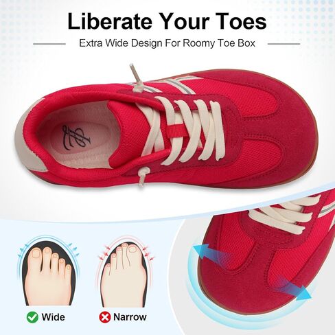 LeIsfIt Women's Barefoot Slip-On Shoes Wide Toe Box Zero Drop Casual Sneakers Non-Slip Breathable Walking Shoes for Tennis Travel & Everyday in Saudi Arabia