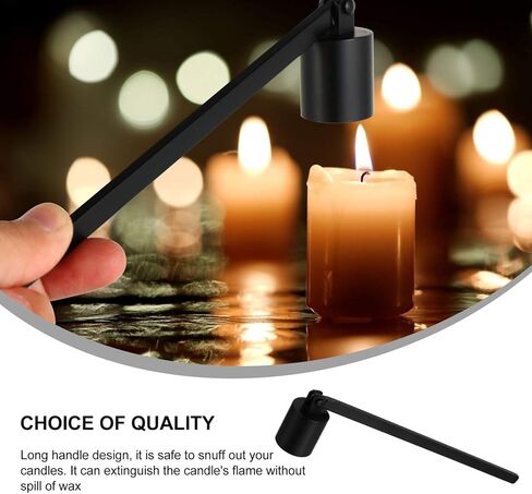Milisten Candle Cover 6.69In Slim Candle Wick Accessory for Home & Kitchen Use Protective Matte Black Snuffer Lid for Safety and Flame Control in Saudi Arabia