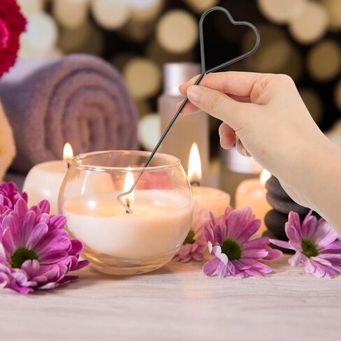HEMOTON 4pcs Heart Stainless Steel Candle Wick Dippers Candle Hooks Candle Extinguishing Hooks Candle Trimming Hooks in Saudi Arabia