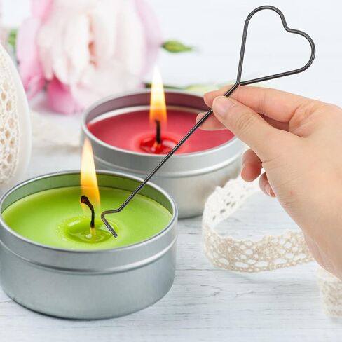 HEMOTON 4pcs Heart Stainless Steel Candle Wick Dippers Candle Hooks Candle Extinguishing Hooks Candle Trimming Hooks in Saudi Arabia