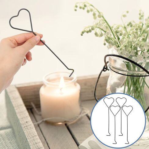 HEMOTON 4pcs Heart Stainless Steel Candle Wick Dippers Candle Hooks Candle Extinguishing Hooks Candle Trimming Hooks in Saudi Arabia